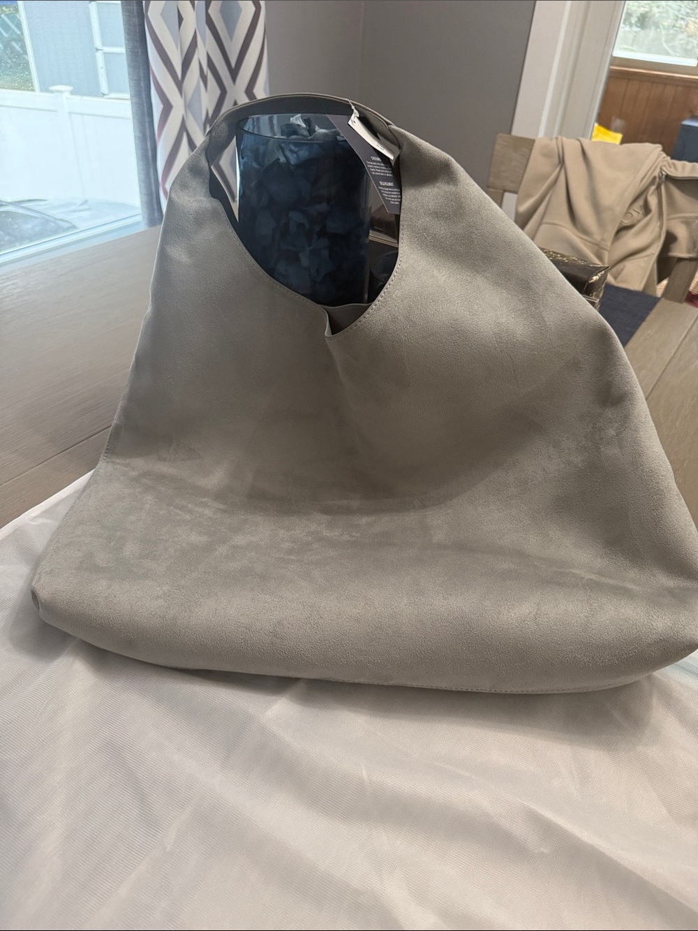 GAP Soft Gray Suede Hobo Bag